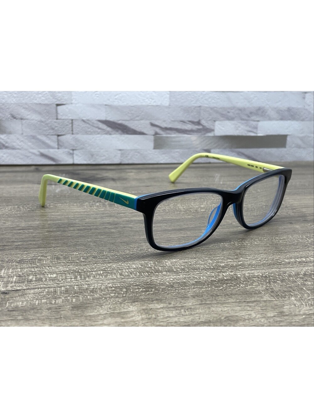 Nike Eyeglasses 5509 085 48[]17-130 Black Green Yellow Full Rim Frames Only
